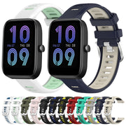For Amazfit Pop 20mm Cross Texture Two Color Silicone Steel Buckle Watch Band(Starlight+Black)