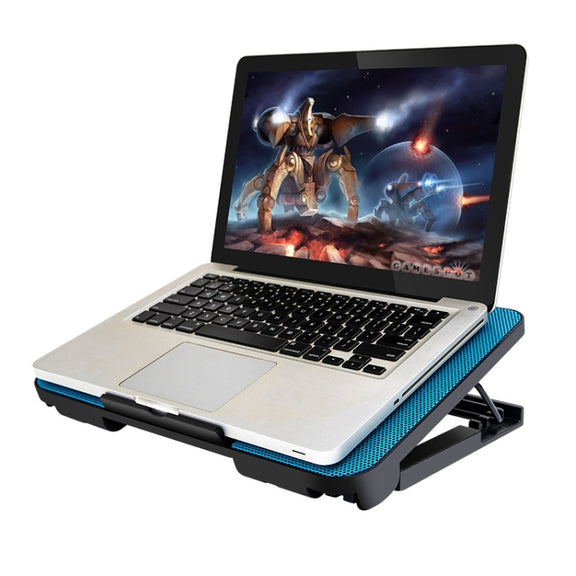 N99 USB Dual Fan Hollow Carved Design Heat Dissipation Laptop Cooling Pad(Red)