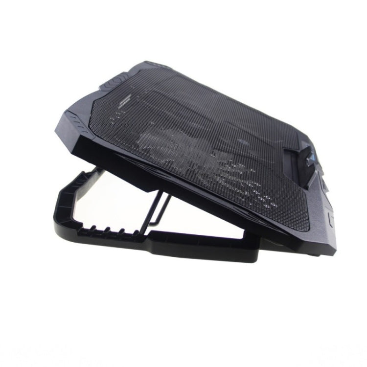 S18 Aluminum Four Fans Gaming Laptop Cooling Pad Foldable Holder with Wind Speed Display(Green)