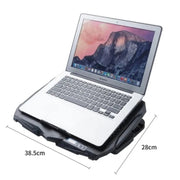 S18 Aluminum Four Fans Gaming Laptop Cooling Pad Foldable Holder with Wind Speed Display(Blue)