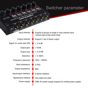 B020 Mini 6-Channel Stereo Audio Mixer Musical Instrument Mixer Electric Wind Electric Guitar Electronic Piano Drums Mixer