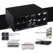 B033 3 Input To 3 Output Fully Balanced XLR Signal Passive Stereo Selector Switch Switcher