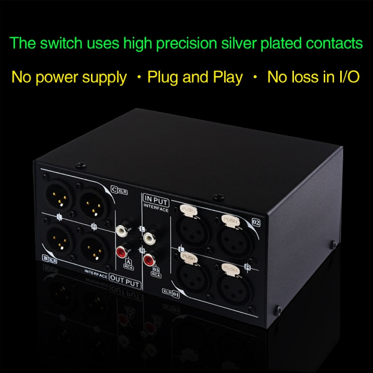B033 3 Input To 3 Output Fully Balanced XLR Signal Passive Stereo Selector Switch Switcher -  by PMC TechLife | Online Shopping South Africa | PMC TechLife | Buy Now Pay Later Mobicred