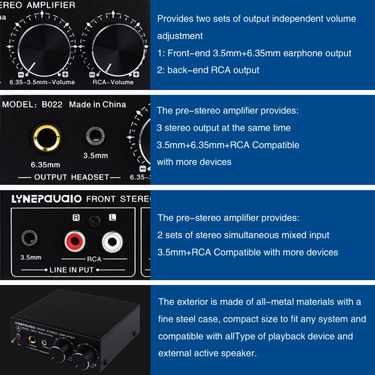 B022 Pre-Stereo Signal Amplifier Volume Booster Headphones Active Speaker Preamp Audio Amplifier -  by PMC TechLife | Online Shopping South Africa | PMC TechLife | Buy Now Pay Later Mobicred