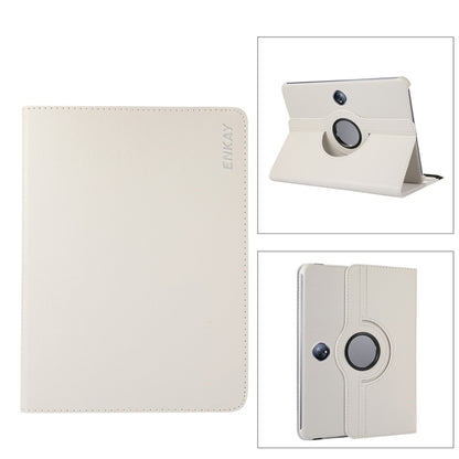 For OnePlus Pad / OPPO Pad 2 ENKAY 360 Degree Rotation Stand Litchi Leather Smart Tablet Case(White) - free shipping - PMC Jewellery - Order now!