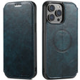 For iPhone 12 / 12 Pro Suteni J05 Leather Magnetic Magsafe Phone Case(Blue) - iPhone 12 / 12 Pro Cases by Suteni | Online Shopping South Africa | PMC TechLife | Buy Now Pay Later Mobicred