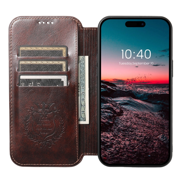 For iPhone 12 Pro Max Suteni J05 Leather Magnetic Magsafe Phone Case(Brown)