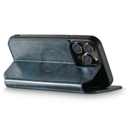 For iPhone 13 Suteni J05 Leather Magnetic Magsafe Phone Case(Blue)