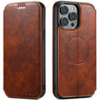For iPhone 13 Pro Suteni J05 Leather Magnetic Magsafe Phone Case(Khaki) - iPhone 13 Pro Cases by Suteni | Online Shopping South Africa | PMC TechLife | Buy Now Pay Later Mobicred
