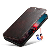 For iPhone 14 Plus Suteni J05 Leather Magnetic Magsafe Phone Case(Brown)