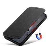 For iPhone 12/12 Pro Suteni J06 Retro Matte Litchi Texture Leather Magnetic Magsafe Phone Case(Black)