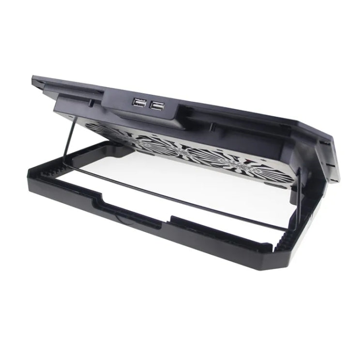 N11 USB Port 8-Gear Adjustable Height Dual Mute Fan Desktop Laptop Cooling Stand