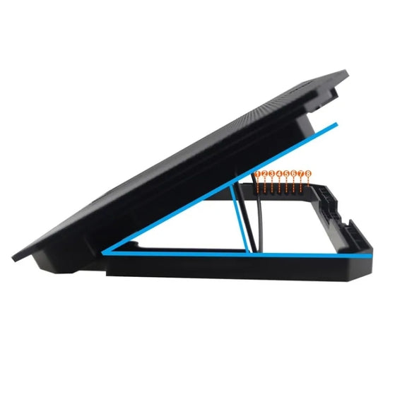 N11 USB Port 8-Gear Adjustable Height Dual Mute Fan Desktop Laptop Cooling Stand