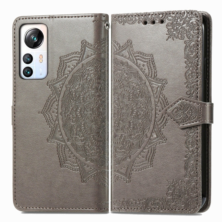 For Blackview A85 Mandala Flower Embossed Leather Phone Case(Gray) - More Brand by PMC TechLife | Online Shopping South Africa | PMC TechLife | Buy Now Pay Later Mobicred