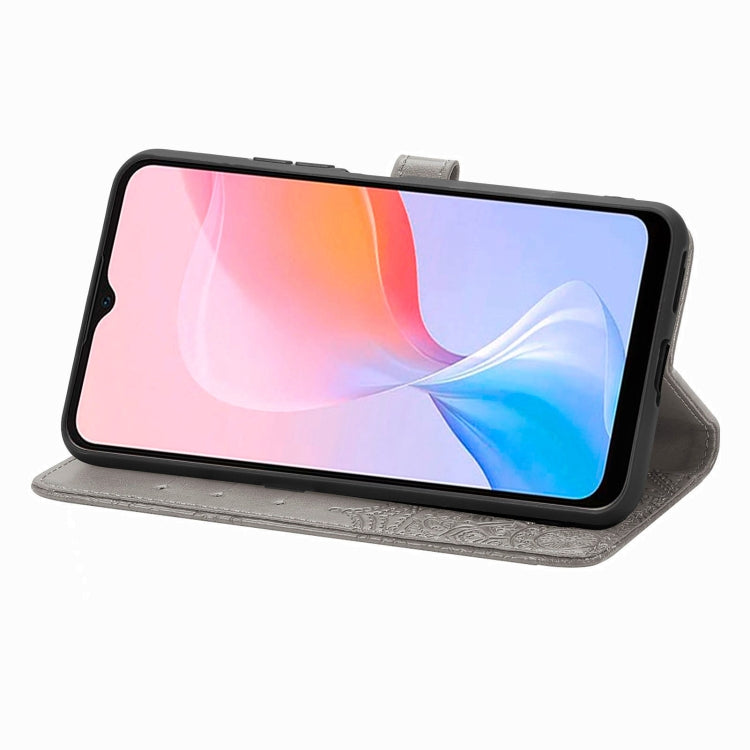 For Blackview A85 Mandala Flower Embossed Leather Phone Case(Gray) - More Brand by PMC TechLife | Online Shopping South Africa | PMC TechLife | Buy Now Pay Later Mobicred