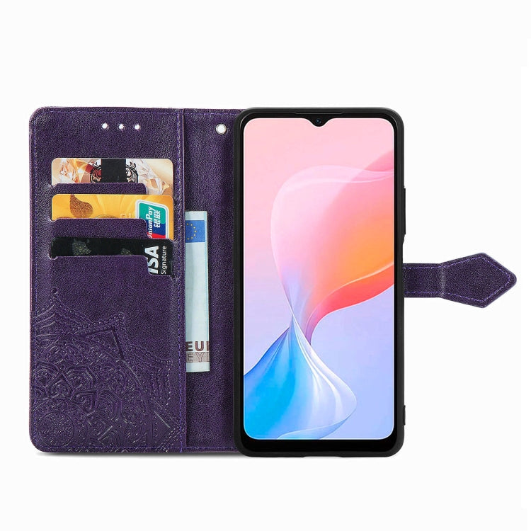 For Blackview A85 Mandala Flower Embossed Leather Phone Case(Purple) - More Brand by PMC TechLife | Online Shopping South Africa | PMC TechLife | Buy Now Pay Later Mobicred