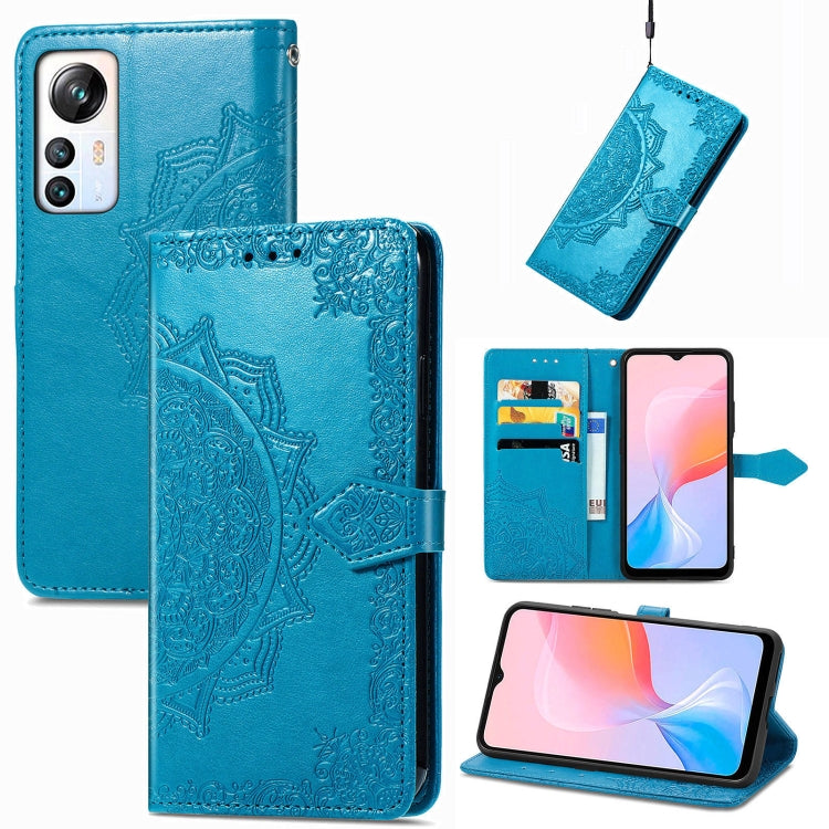 For Blackview A85 Mandala Flower Embossed Leather Phone Case(Blue) - More Brand by PMC TechLife | Online Shopping South Africa | PMC TechLife | Buy Now Pay Later Mobicred