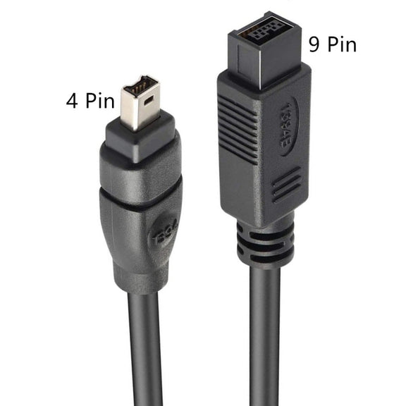 JUNSUNMAY FireWire High Speed Premium DV 800 9 Pin Male To FireWire 400 4 Pin Male IEEE 1394 Cable, Length:4.5m