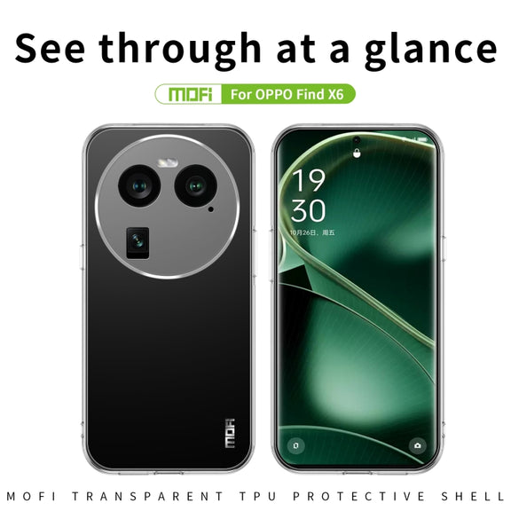 For OPPO Find X6 MOFI Ming Series Ultra-thin TPU Phone Case(Transparent)