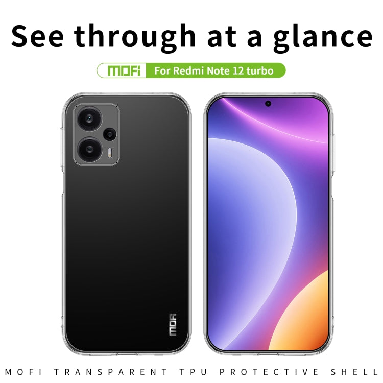 For Xiaomi Redmi Note 12 Turbo MOFI Ming Series Ultra-thin TPU Phone Case(Transparent) - Xiaomi Cases by MOFI | Online Shopping South Africa | PMC TechLife