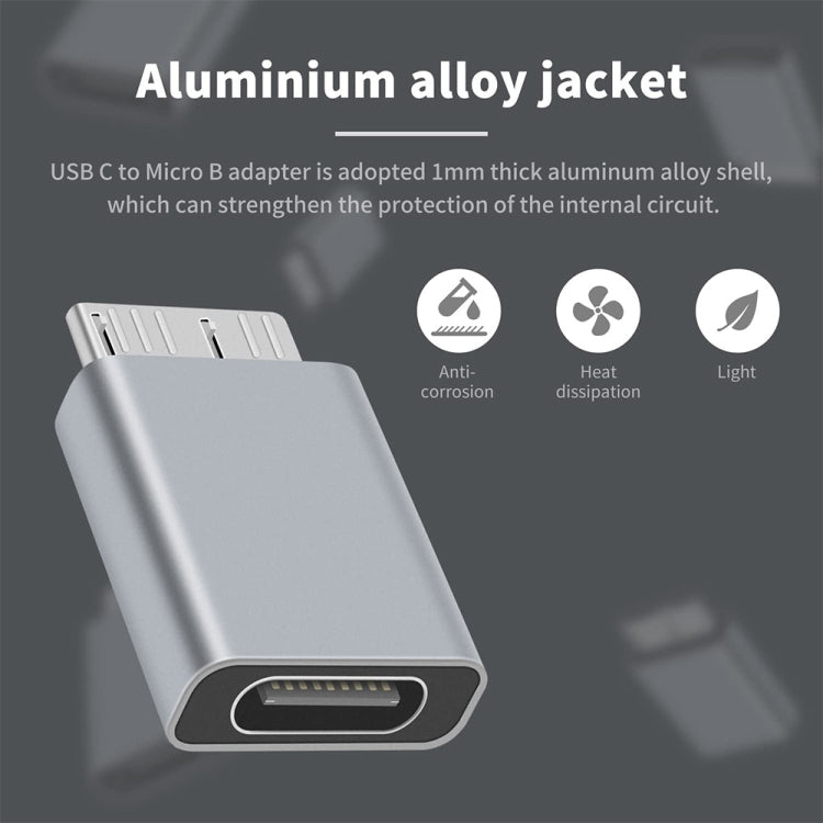 1 PCS JUNSUNMAY USB-C / Type-C Female to Male USB 3.0 Micro B Adapter Converter - free shipping - PMC Jewellery - Order now!