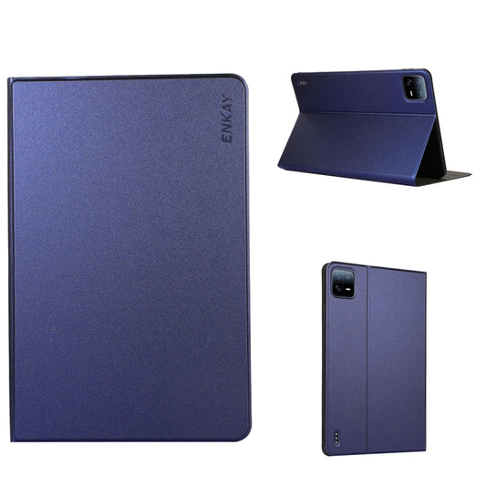 For Xiaomi Pad 6 / Pad 6 Pro ENKAY Leather Stand Smart Tablet Case(Dark Blue) - free shipping - PMC Jewellery - Order now!