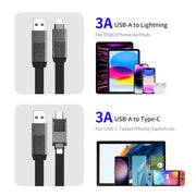 ENKAY ENK-CB134 4-in-1 60W USB-A / Type-C to 8 Pin / Type-C Nylon Braided Magnetic Fast Charging Data Cable, Cable Length:0.15m