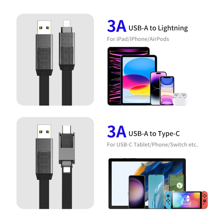 ENKAY ENK-CB134 4-in-1 60W USB-A / Type-C to 8 Pin / Type-C Nylon Braided Magnetic Fast Charging Data Cable, Cable Length:0.15m