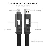 ENKAY ENK-CB134 4-in-1 60W USB-A / Type-C to 8 Pin / Type-C Nylon Braided Magnetic Fast Charging Data Cable, Cable Length:1.2m