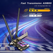 EDUP EP-9658 PCI-E WiFi 6 Card AX1800M Bluetooth 5.2 Adapter for Desktop PC, 2.4GHz/5.8GHz Dual Band Wireless PCI-E Internal Network Card