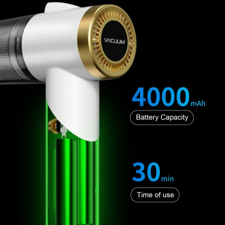 Q8 LED Light Wireless Portable Handheld Car Foldable 9000Pa Suction Vacuum Cleaner(Green) - free shipping - PMC TechLife - Order now!