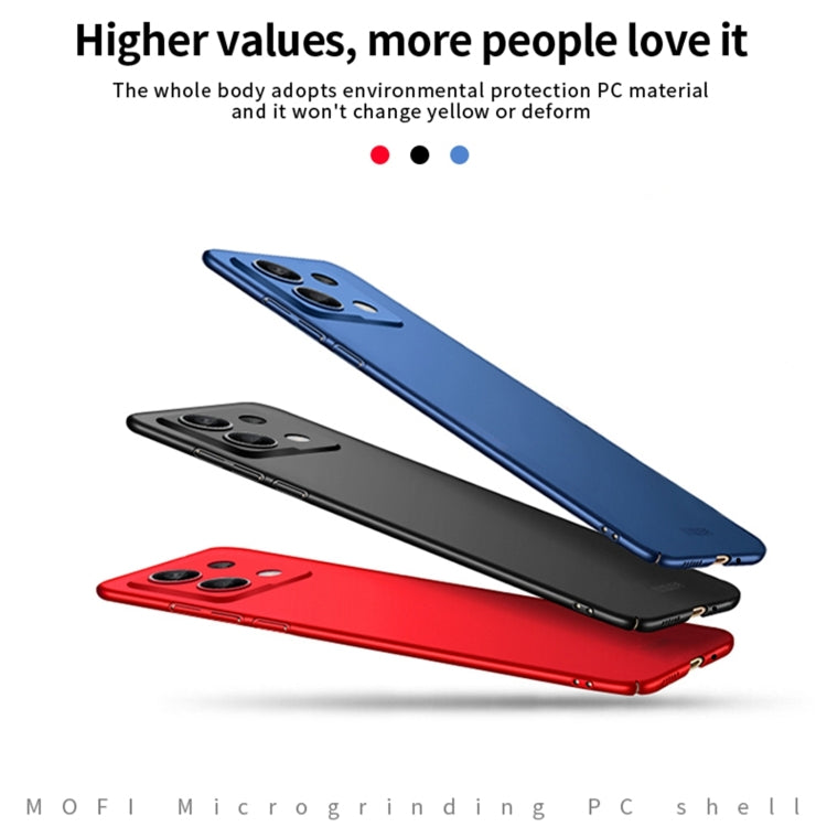 For Xiaomi Redmi Note 13 5G MOFI Micro-Frosted PC Ultra-thin Hard Phone Case(Red) - Xiaomi Cases by MOFI | Online Shopping South Africa | PMC TechLife | Buy Now Pay Later Mobicred