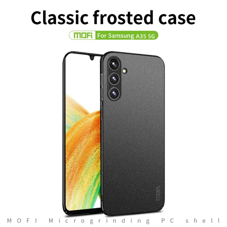 For Samsung Galaxy A35 5G MOFI Fandun Series Frosted PC Ultra-thin All-inclusive Phone Case(Gray) - Galaxy Phone Cases by MOFI | Online Shopping South Africa | PMC TechLife | Buy Now Pay Later Mobicred