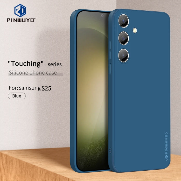 For Samsung Galaxy S25 5G PINWUYO Sense Series Liquid Silicone TPU Phone Case(Blue)