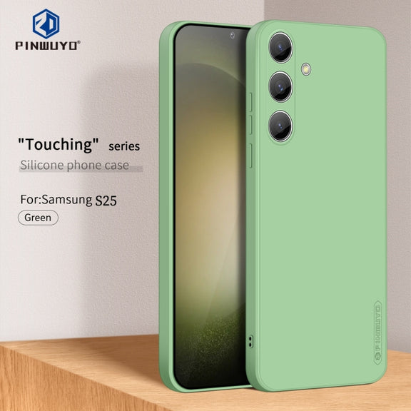 For Samsung Galaxy S25 5G PINWUYO Sense Series Liquid Silicone TPU Phone Case(Green)