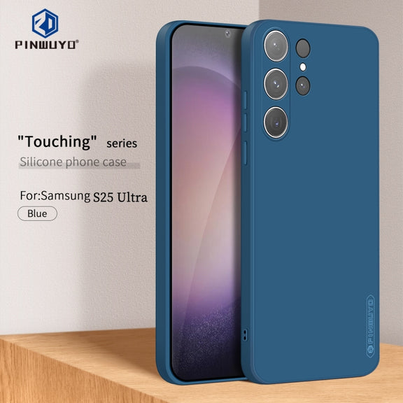 For Samsung Galaxy S25 Ultra 5G PINWUYO Sense Series Liquid Silicone TPU Phone Case(Blue)