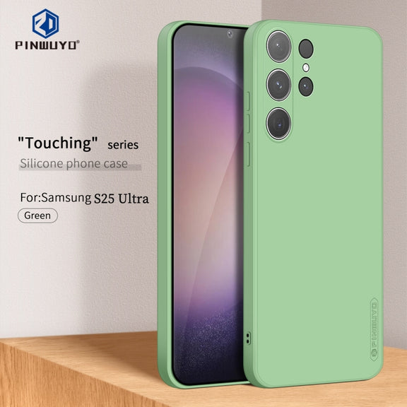For Samsung Galaxy S25 Ultra 5G PINWUYO Sense Series Liquid Silicone TPU Phone Case(Green)