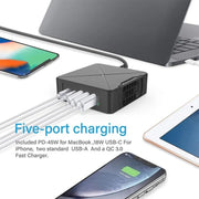 PD-75 Desktop PD Type-C USB QC 3.0 Fast Mobile Phone Charging Station Multifunctional Wireless Charger(US Plug)