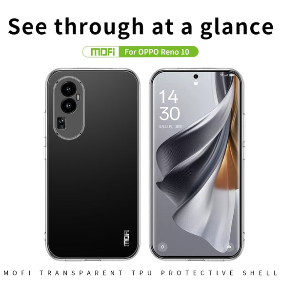 For?OPPO Reno10 China MOFI Ming Series Transparent Ultra-thin TPU Phone Case(Transparent)