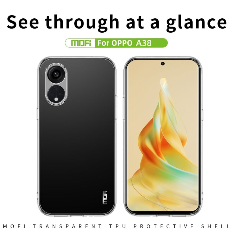 For OPPO A38 MOFI Ming Series Transparent Ultra-thin TPU Phone Case(Transparent)