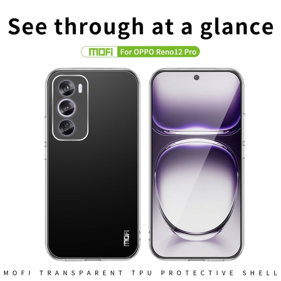 For OPPO Reno12 Pro Global MOFI Ming Series Transparent Ultra-thin TPU Phone Case(Transparent)