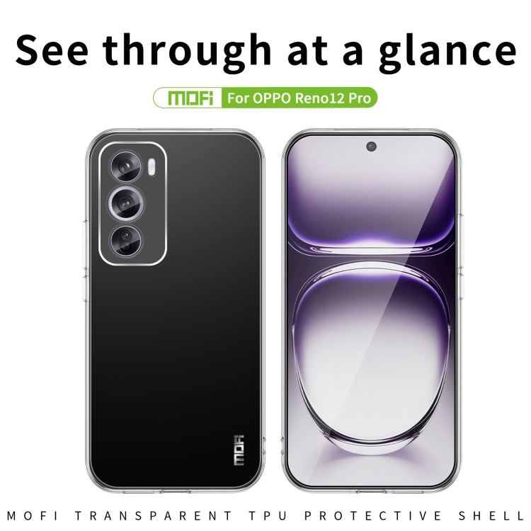 For OPPO Reno12 Pro Global MOFI Ming Series Transparent Ultra-thin TPU Phone Case(Transparent)
