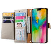 For iPhone 16 Love Zipper Lanyard Leather Phone Case(Gray)