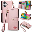 For iPhone 16 Plus Love Zipper Lanyard Leather Phone Case(Pink) - iPhone 16 Plus Cases by PMC Jewellery | Online Shopping South Africa | PMC Jewellery | Buy Now Pay Later Mobicred