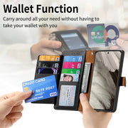For iPhone 16 Pro Love Zipper Lanyard Leather Phone Case(Black)