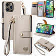 For iPhone 16 Pro Love Zipper Lanyard Leather Phone Case(Gray) - iPhone 16 Pro Cases by PMC TechLife | Online Shopping South Africa | PMC TechLife | Buy Now Pay Later Mobicred