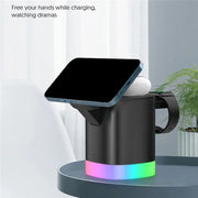 T15 3 in 1 Magnetic Magsafe Wireless Charger Folding Charging Stand For iPhone / iWatch / AirPods(Black)