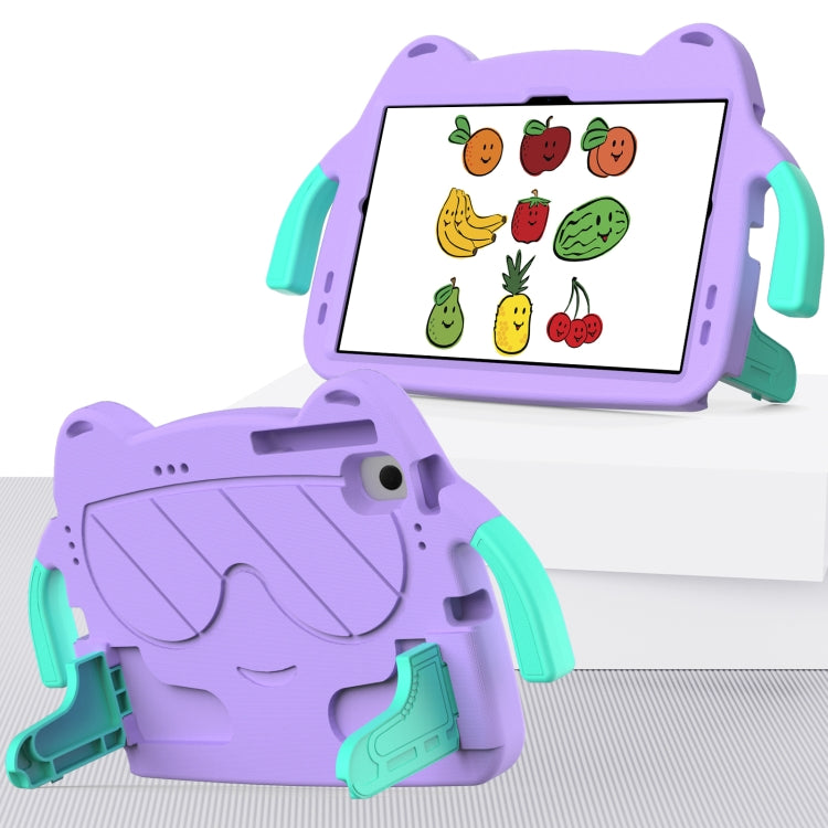 For Lenovo Tab M10 Plus TB-125 2022 Ice Baby EVA Shockproof Hard PC Tablet Case(Light Purple+Mint Green)