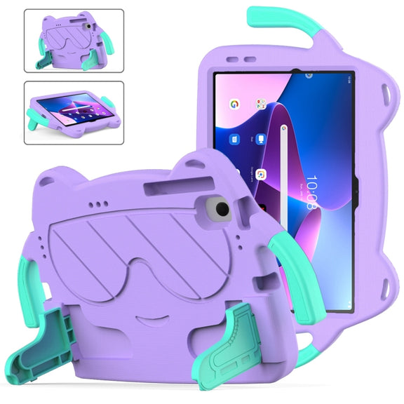 For Lenovo Tab M10 Plus TB-125 2022 Ice Baby EVA Shockproof Hard PC Tablet Case(Light Purple+Mint Green)