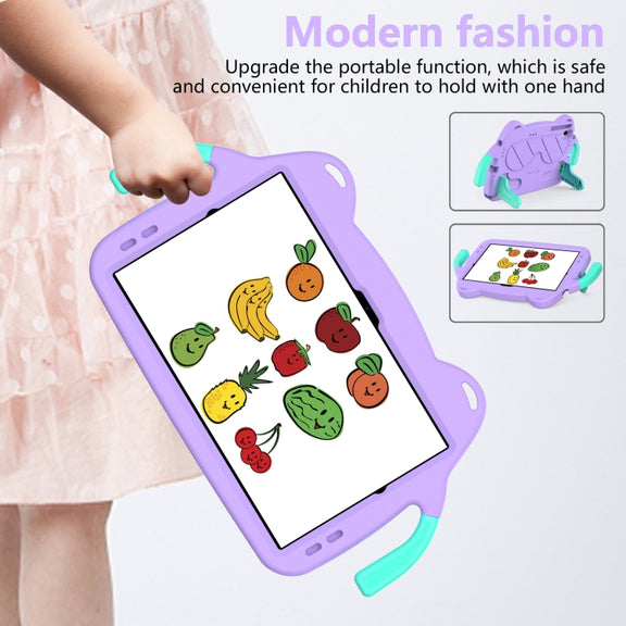For Lenovo Tab M10 Plus TB-125 2022 Ice Baby EVA Shockproof Hard PC Tablet Case(Light Purple+Mint Green)